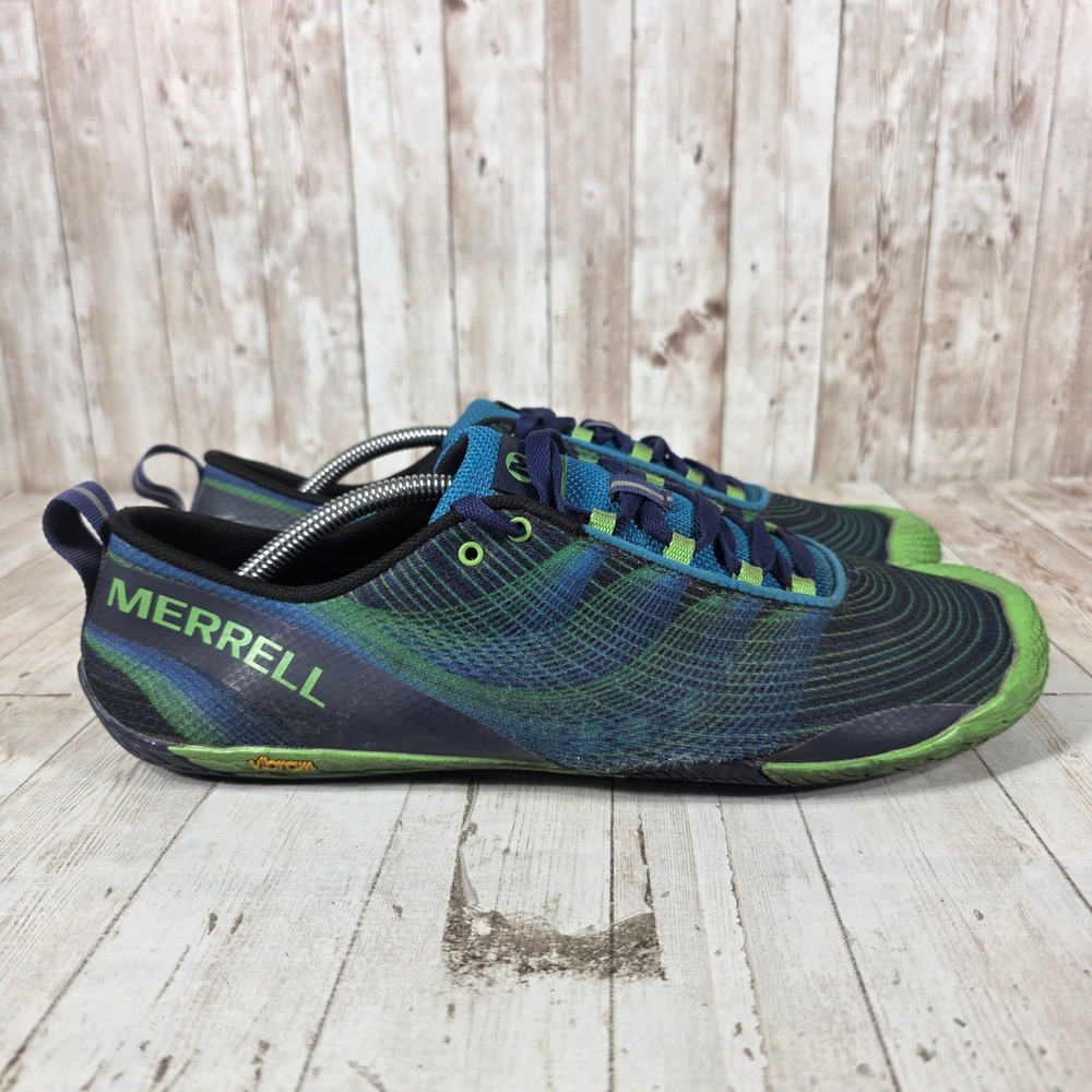 Merrell Vapor Glove 3 Mens 12 Barefoot Running Shoes‎ Green Blue J03909 Vibram